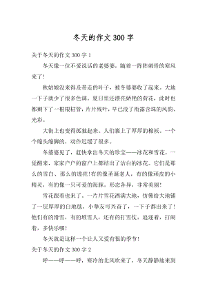 冬天的作文300字精编.docx