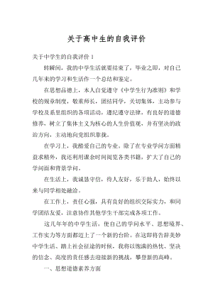 关于高中生的自我评价例文.docx