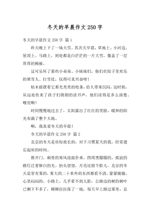 冬天的早晨作文250字精编.docx