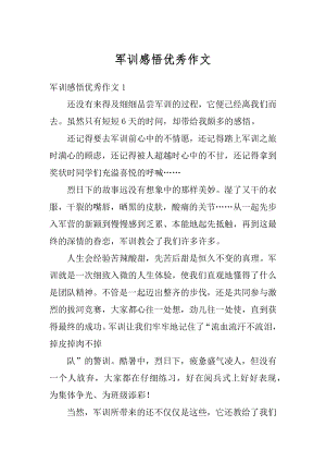 军训感悟优秀作文优质.docx