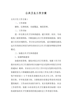 公共卫生工作方案汇编.docx