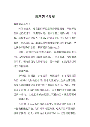 假期实习总结最新.docx