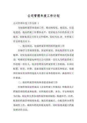 公司管理年度工作计划范文.docx