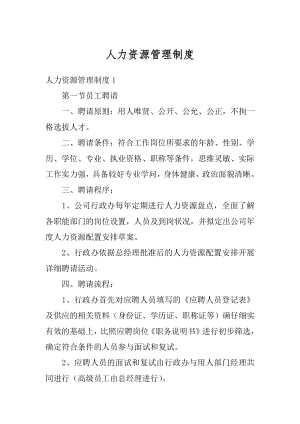 人力资源管理制度精品.docx