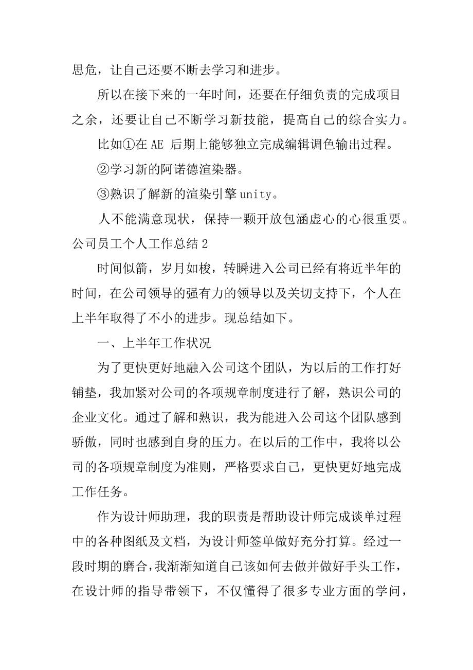 公司员工个人工作总结精编.docx_第2页