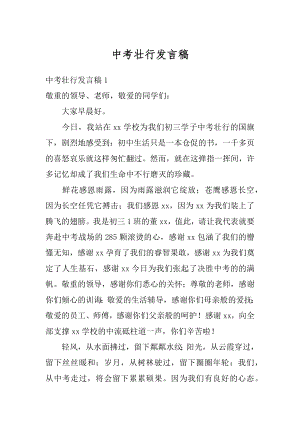 中考壮行发言稿精编.docx