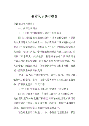 会计认识实习报告精编.docx