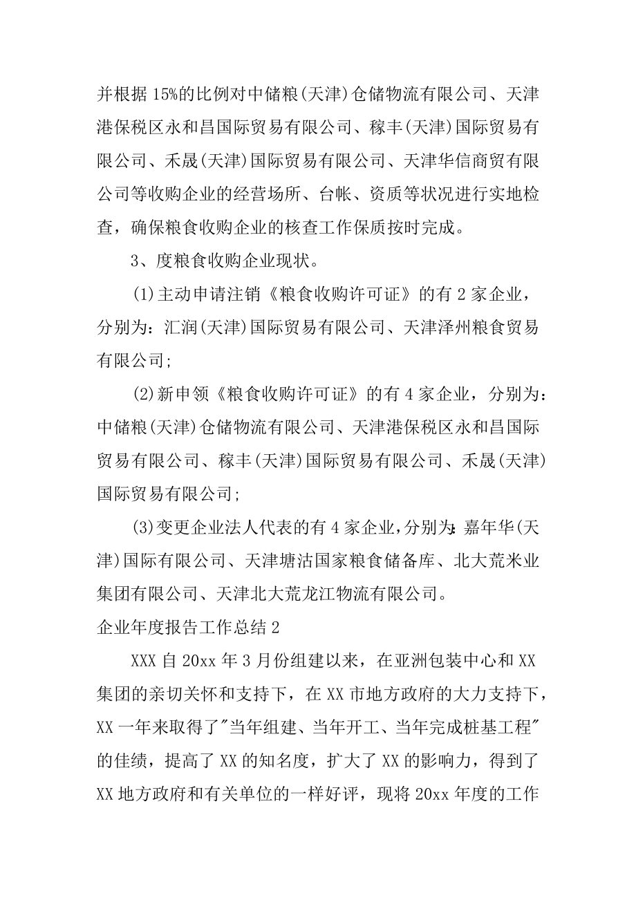 企业年度报告工作总结精编.docx_第2页