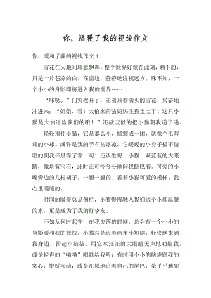 你温暖了我的视线作文汇总.docx