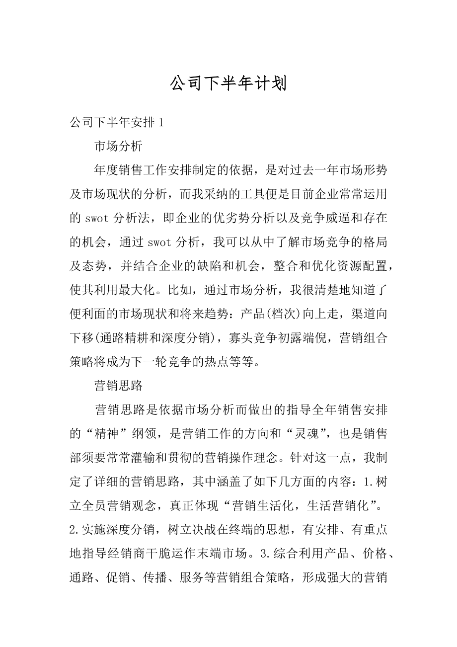 公司下半年计划最新.docx_第1页