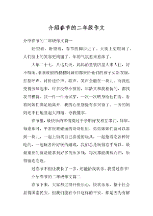 介绍春节的二年级作文汇总.docx