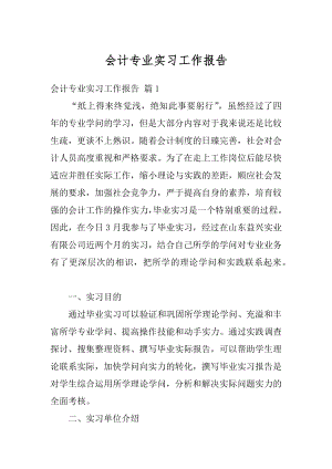 会计专业实习工作报告精选.docx