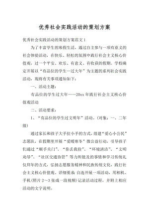 优秀社会实践活动的策划方案范例.docx