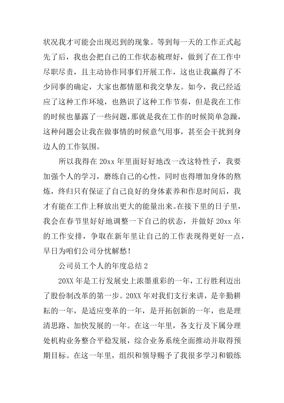 公司员工个人的年度总结范文.docx_第2页