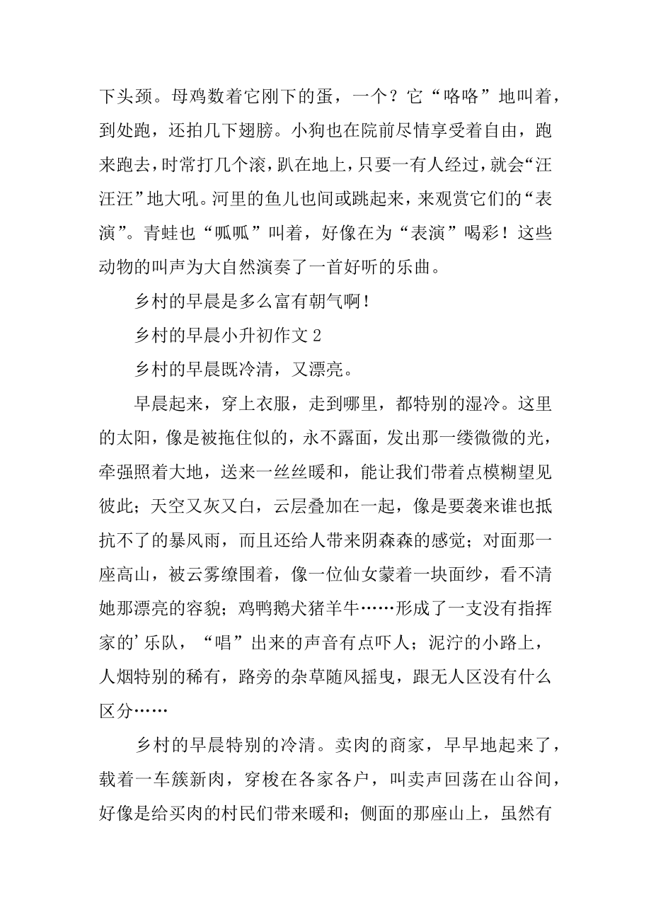 乡村的早晨小升初作文精编.docx_第2页