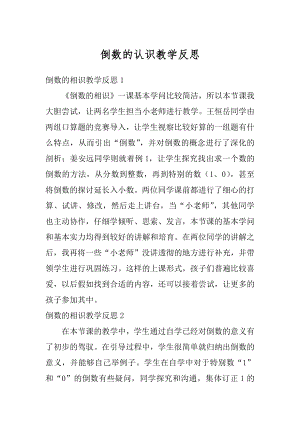 倒数的认识教学反思精选.docx