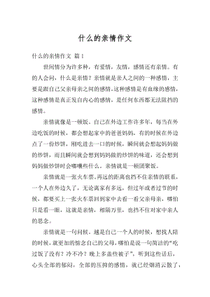 什么的亲情作文汇总.docx