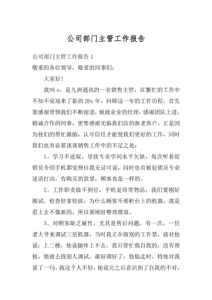 公司部门主管工作报告范例.docx