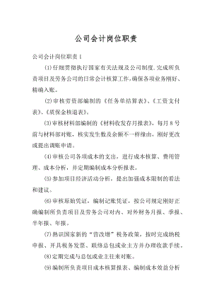 公司会计岗位职责精编.docx