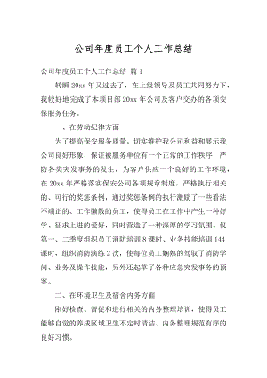 公司年度员工个人工作总结精编.docx