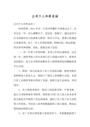 公司个人年终总结精编.docx