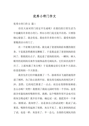 优秀小窍门作文精编.docx