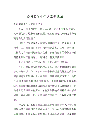 公司实习生个人工作总结范例.docx