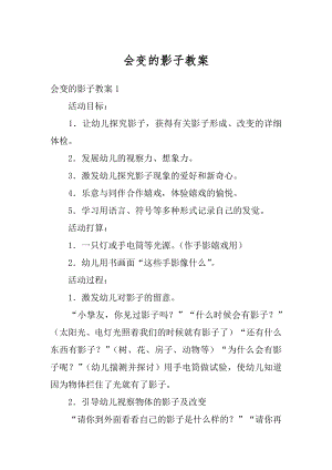 会变的影子教案精编.docx