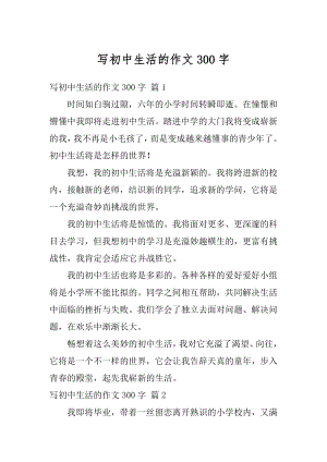 写初中生活的作文300字优质.docx