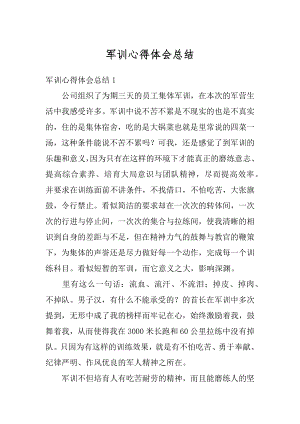 军训心得体会总结精选.docx