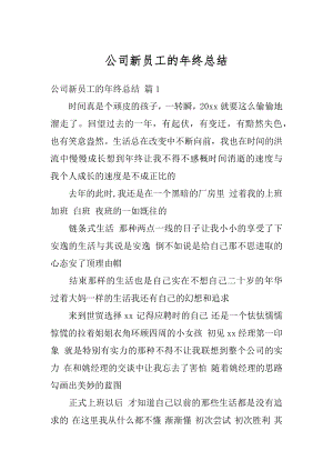 公司新员工的年终总结汇总.docx