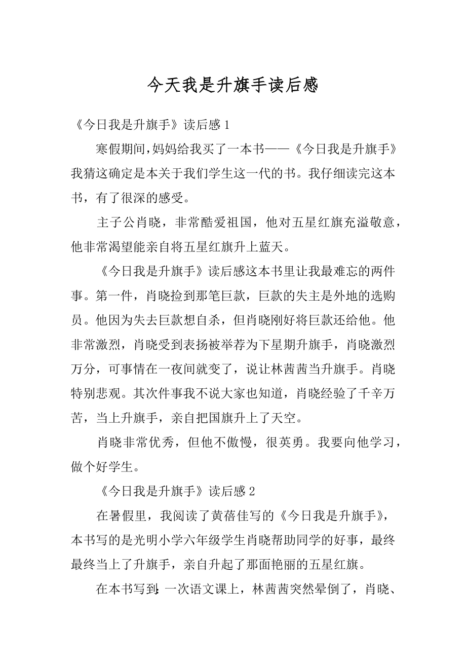 今天我是升旗手读后感精编.docx_第1页