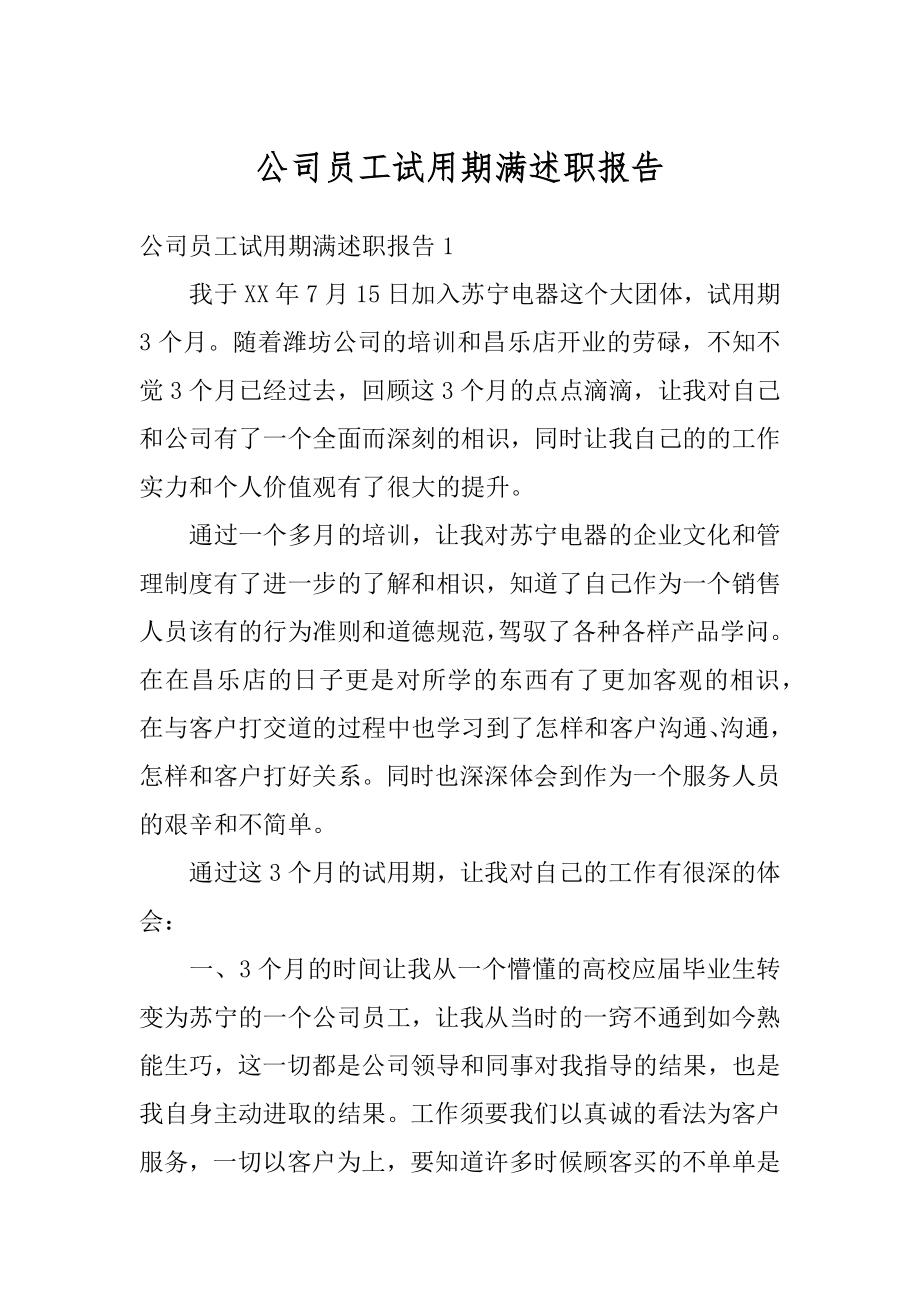 公司员工试用期满述职报告范例.docx_第1页