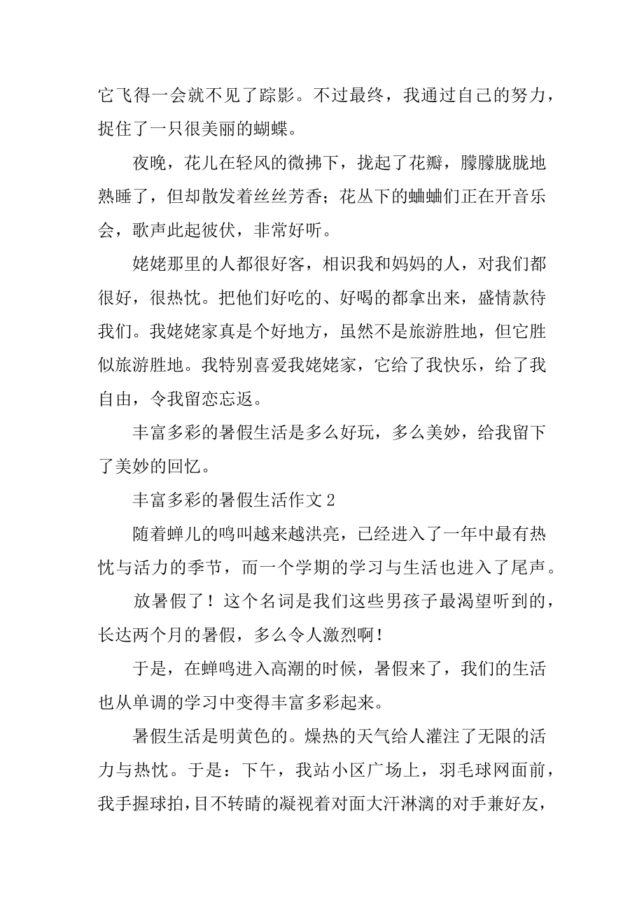 丰富多彩的暑假生活作文范本.docx_第2页