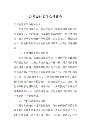 公司会计实习心得体会汇编.docx