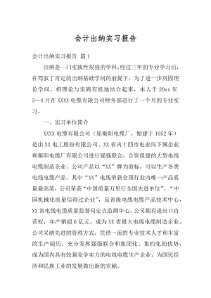 会计出纳实习报告优质.docx