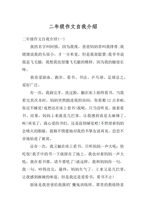 二年级作文自我介绍精编.docx