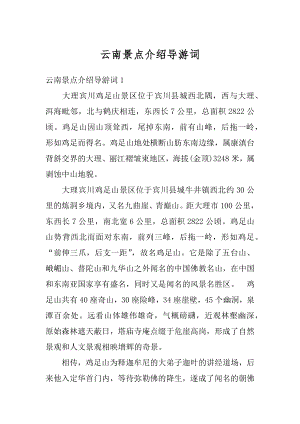 云南景点介绍导游词精编.docx