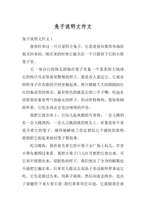 兔子说明文作文精编.docx