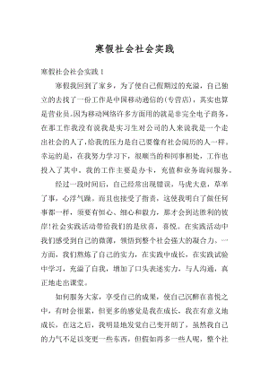 寒假社会社会实践汇编.docx