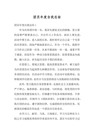 团员年度自我总结例文.docx