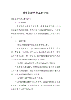 团支部新学期工作计划精品.docx