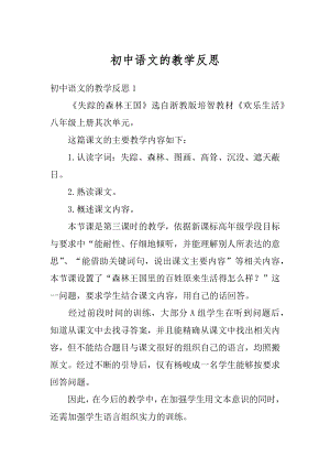 初中语文的教学反思精编.docx