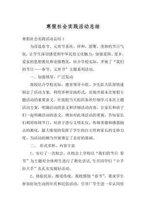 寒假社会实践活动总结精选.docx