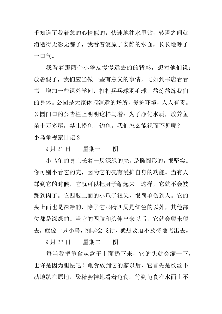 小乌龟观察日记范例.docx_第2页