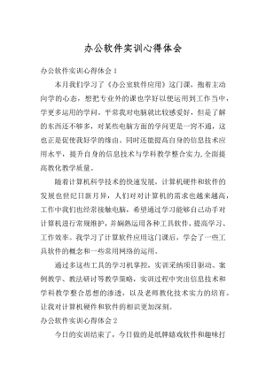 办公软件实训心得体会精品.docx