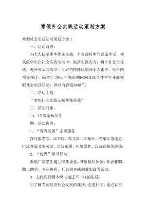 寒假社会实践活动策划方案范本.docx