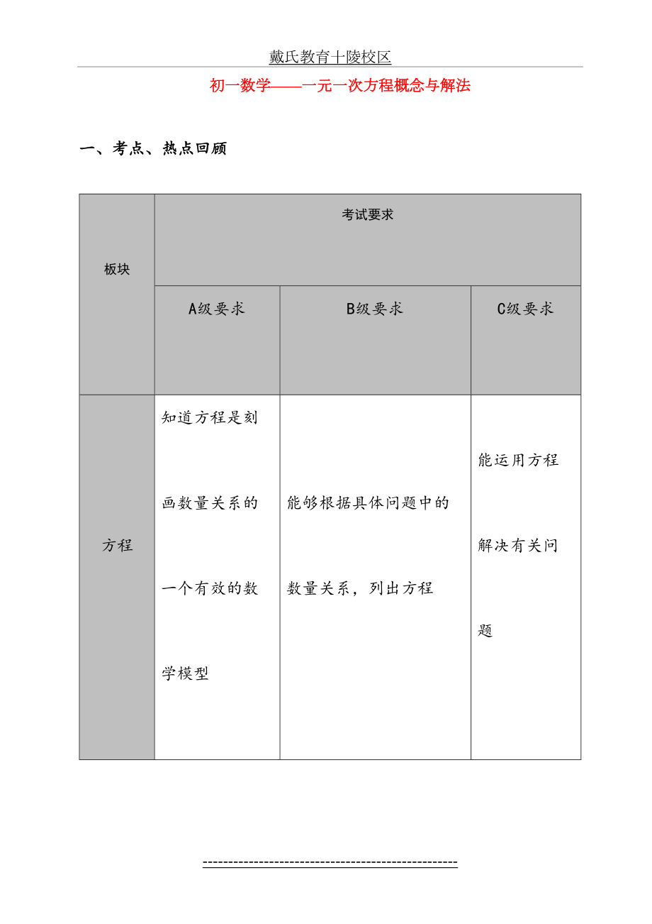 初一数学一元一次方程概念与解法.doc_第2页