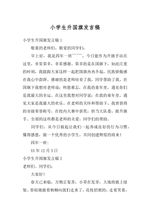 小学生升国旗发言稿最新.docx