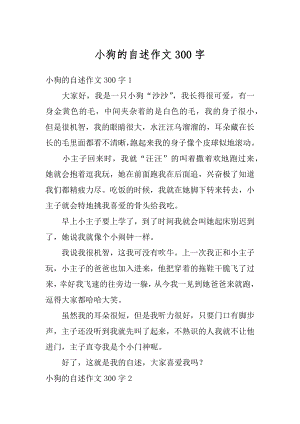 小狗的自述作文300字精选.docx